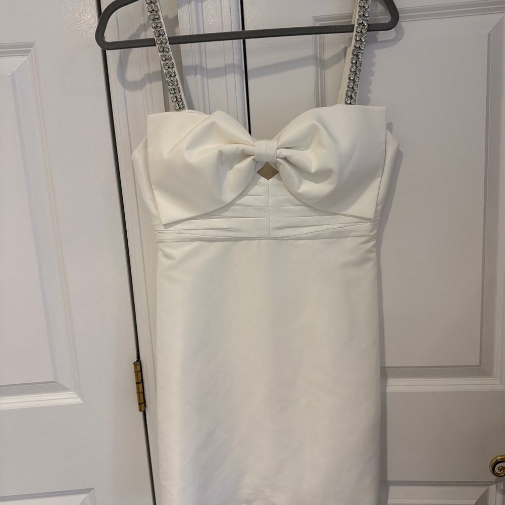 Self Portrait Taffeta Bow Mini Dress